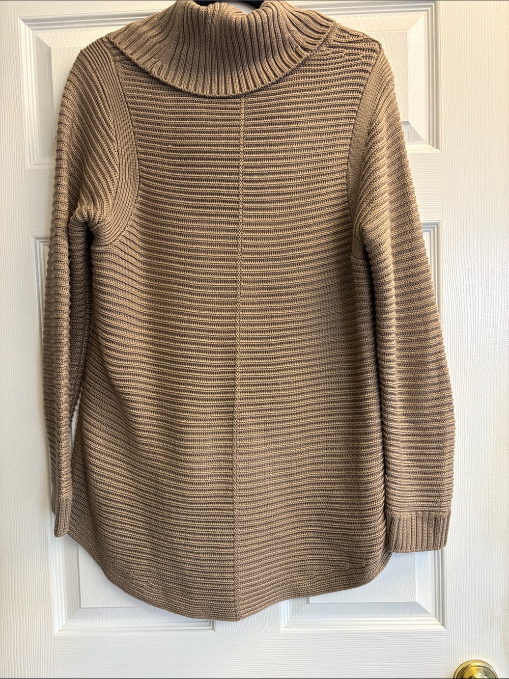 Calvin Klein Tan Cowl Neck Ribbed Sweater - Picture 3 of 3